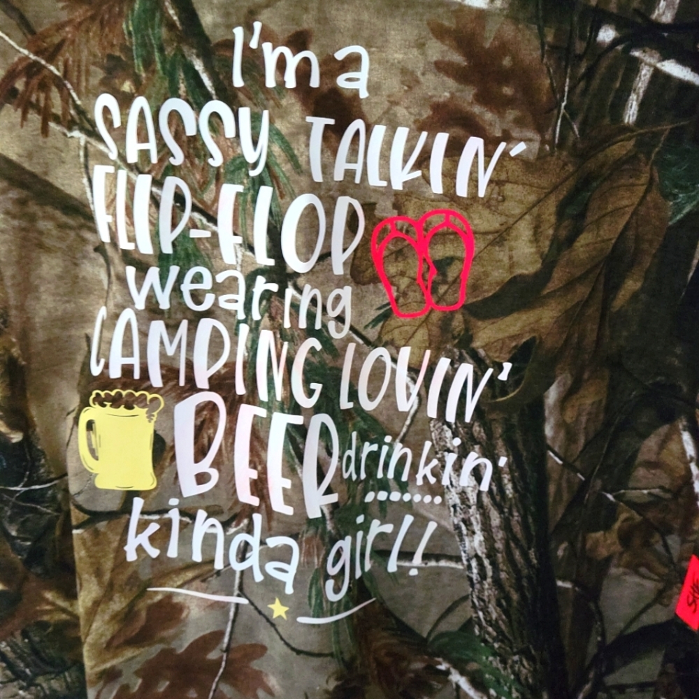 Sassy Talking Camo Shirt.(L)